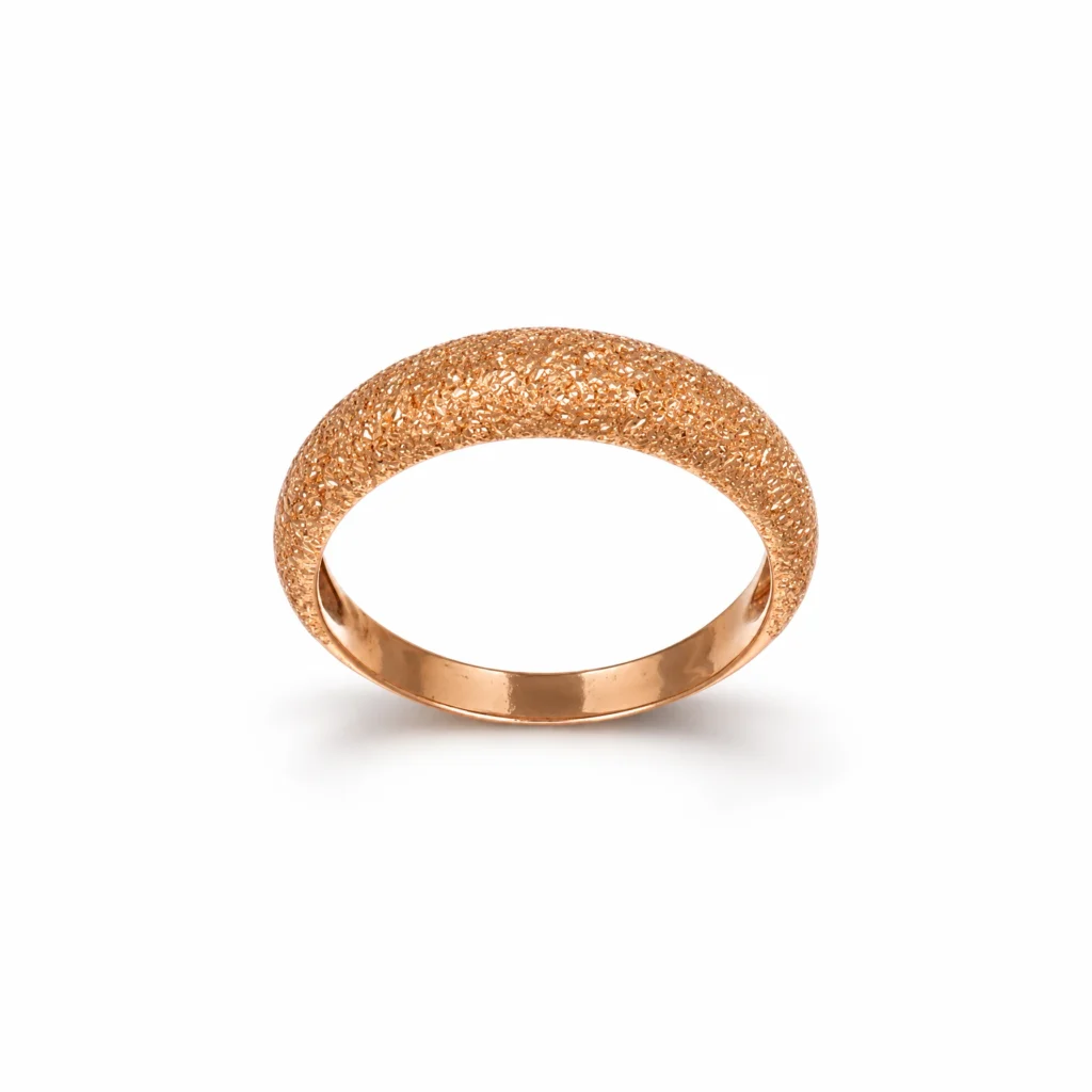 Anello oro rosa fascia satinata, oro 18 kt