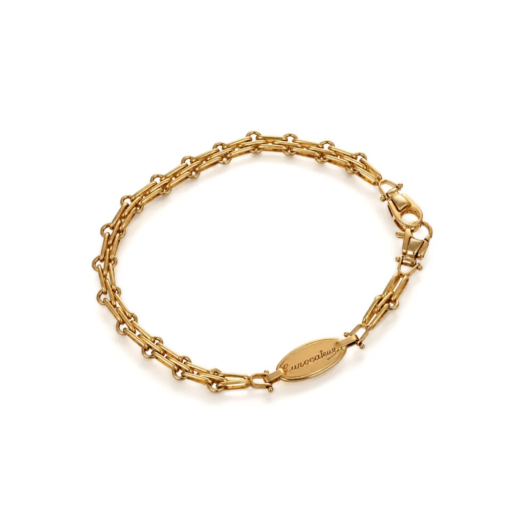 Bracciale due ori eurocatene, oro 18 kt, lunghezza 22,5 cm