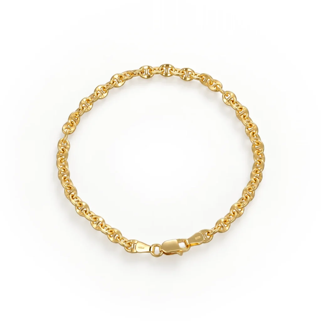 Bracciale due ori, oro 18 kt, lunghezza 19,5 cm