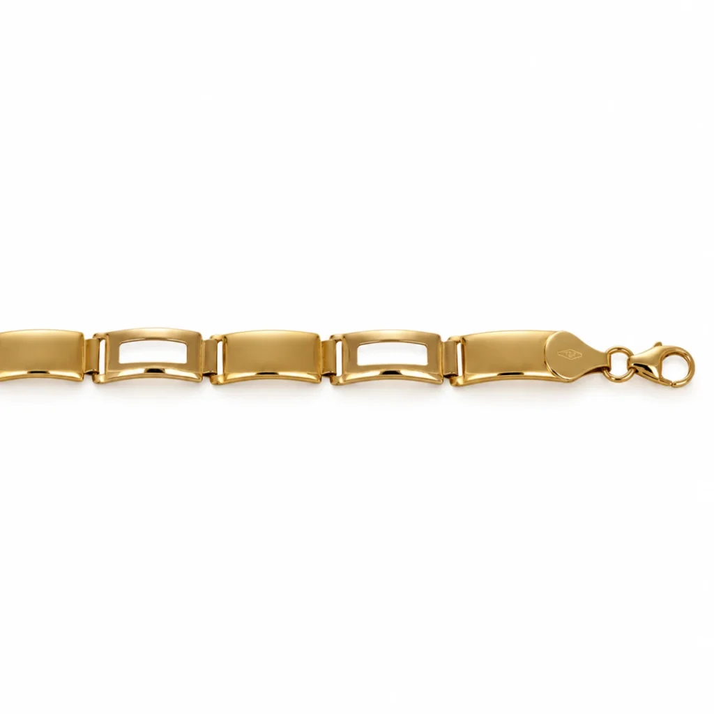 Bracciale due ori semirigido, oro 18 kt, lunghezza 21 cm