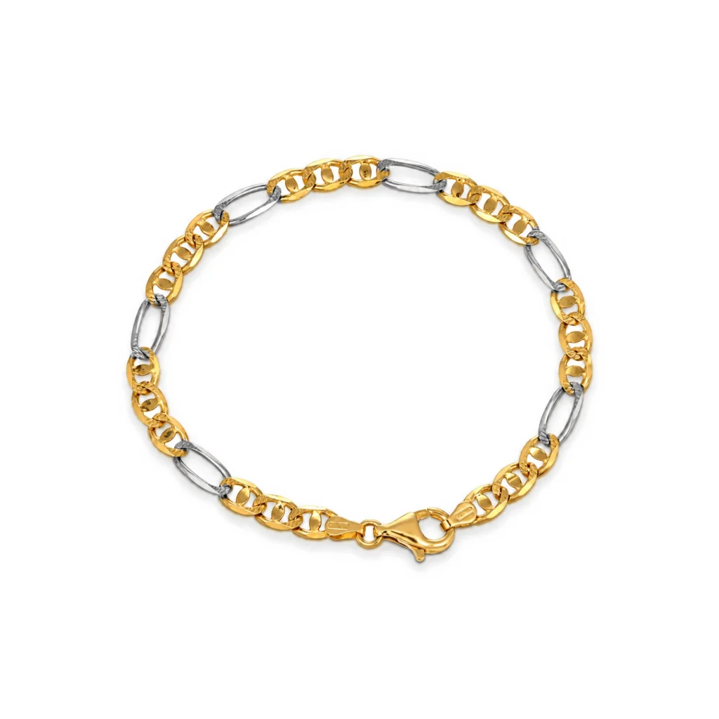 Bracciale due ori tre piu uno maglia piatta