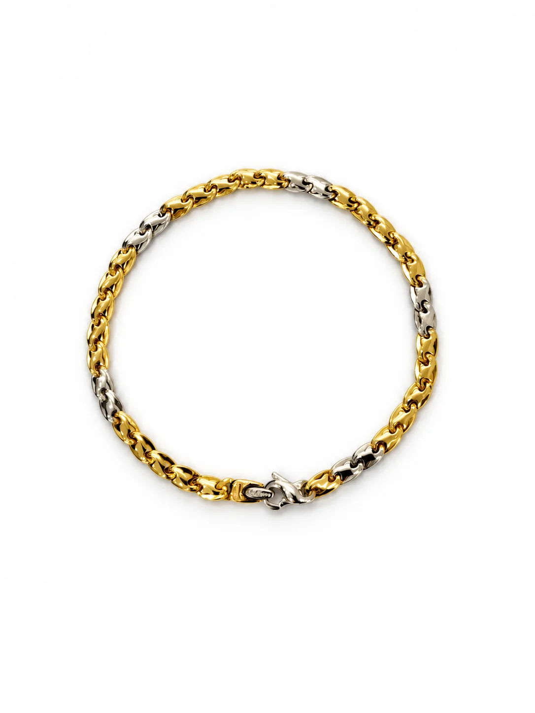 Bracciale due ori treccia, oro 18 kt