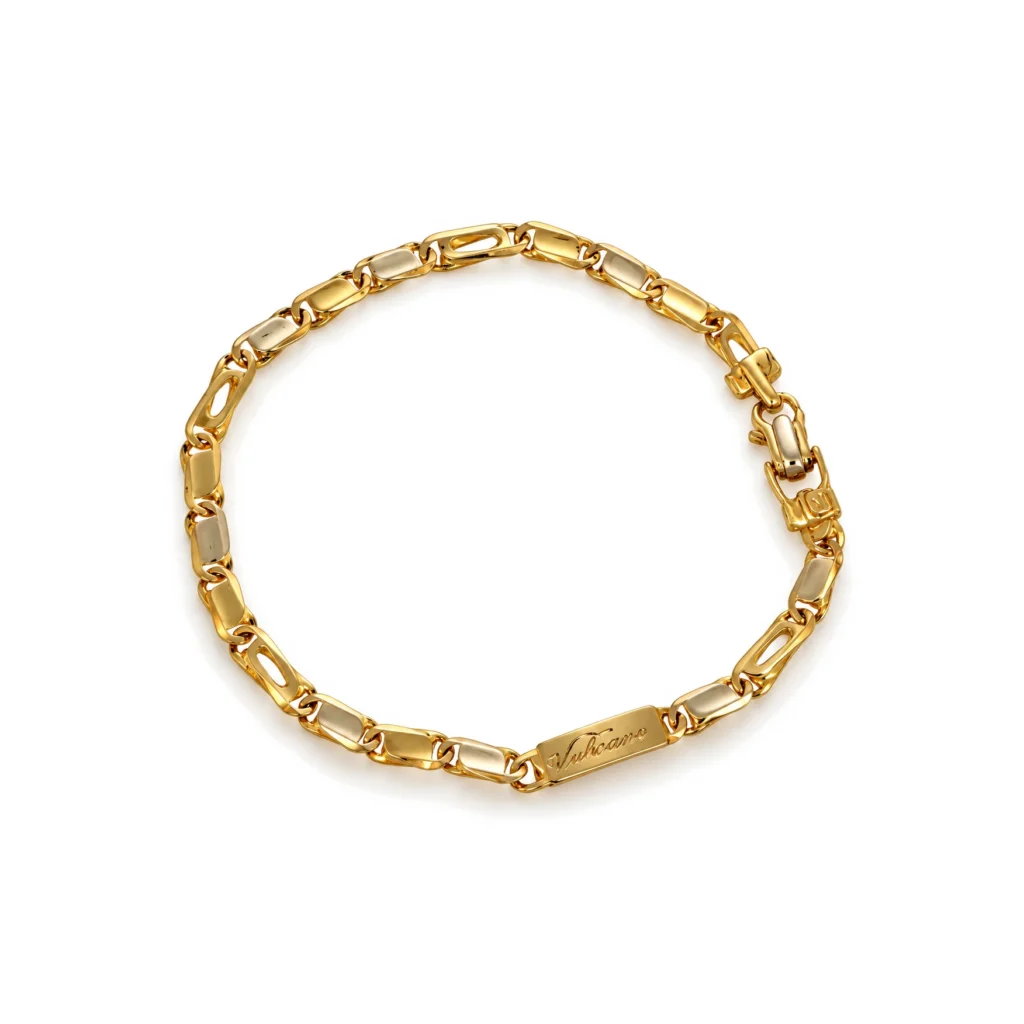 Bracciale due ori vulcano, oro 18 kt