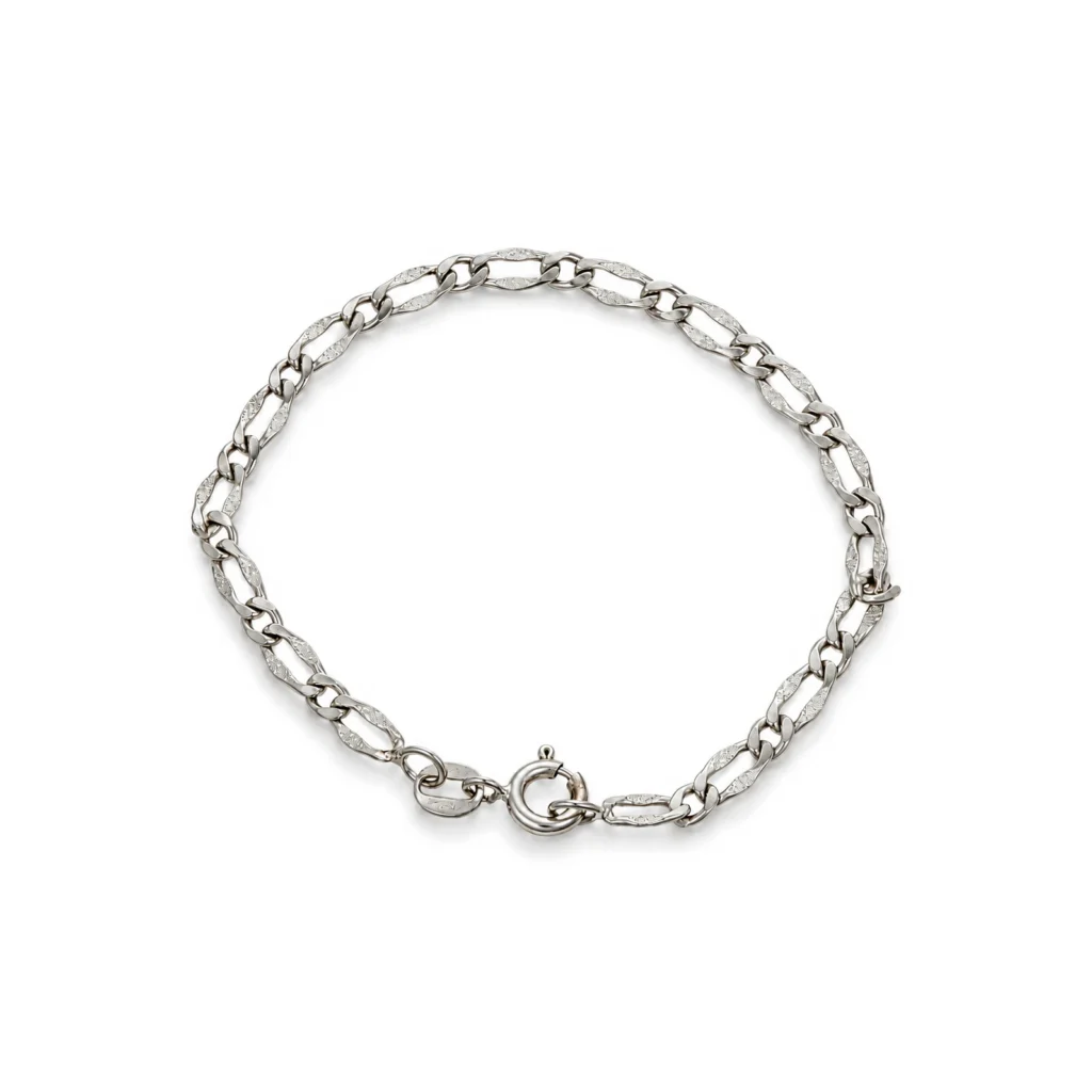 Bracciale oro bianco bimbo, oro 18 kt, lunghezza 15 cm