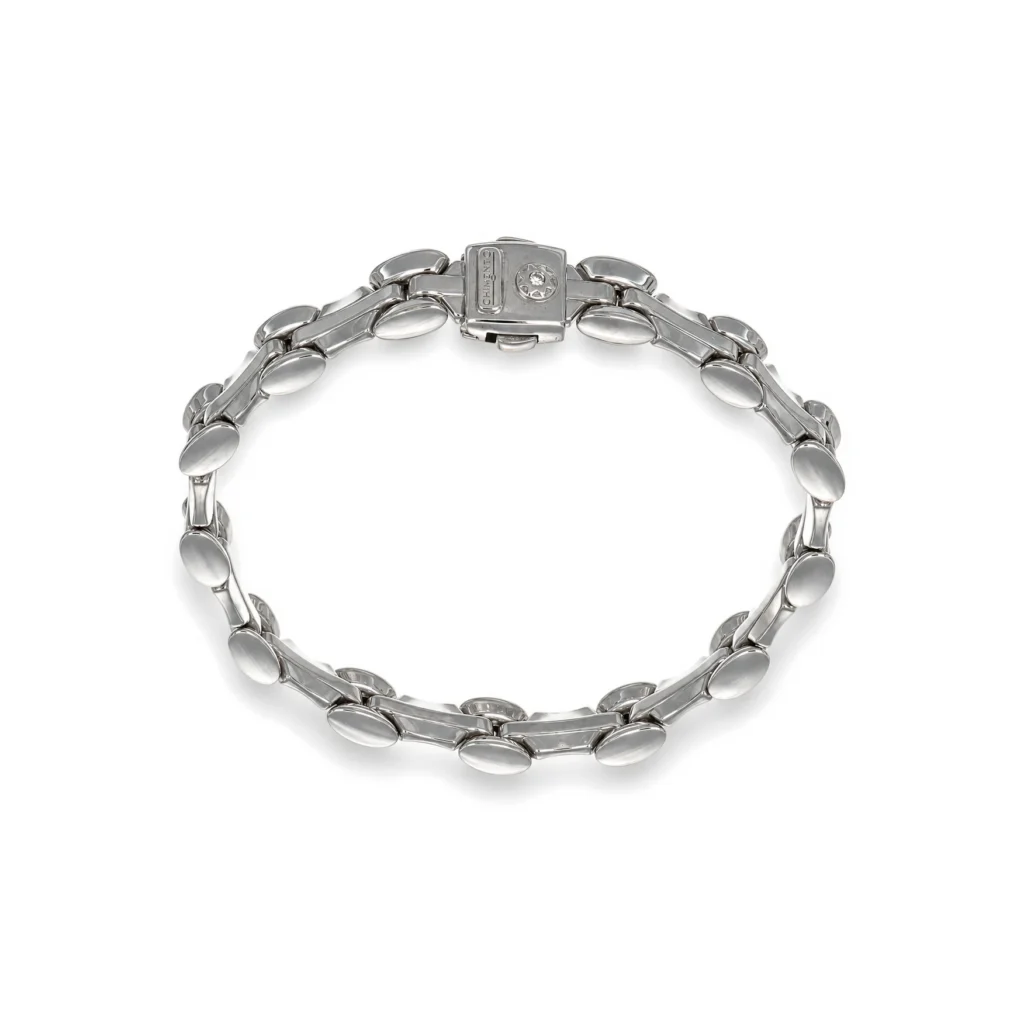 Bracciale oro bianco Chimento con diamante uomo, oro 18 kt, lunghezza 20,5 cm