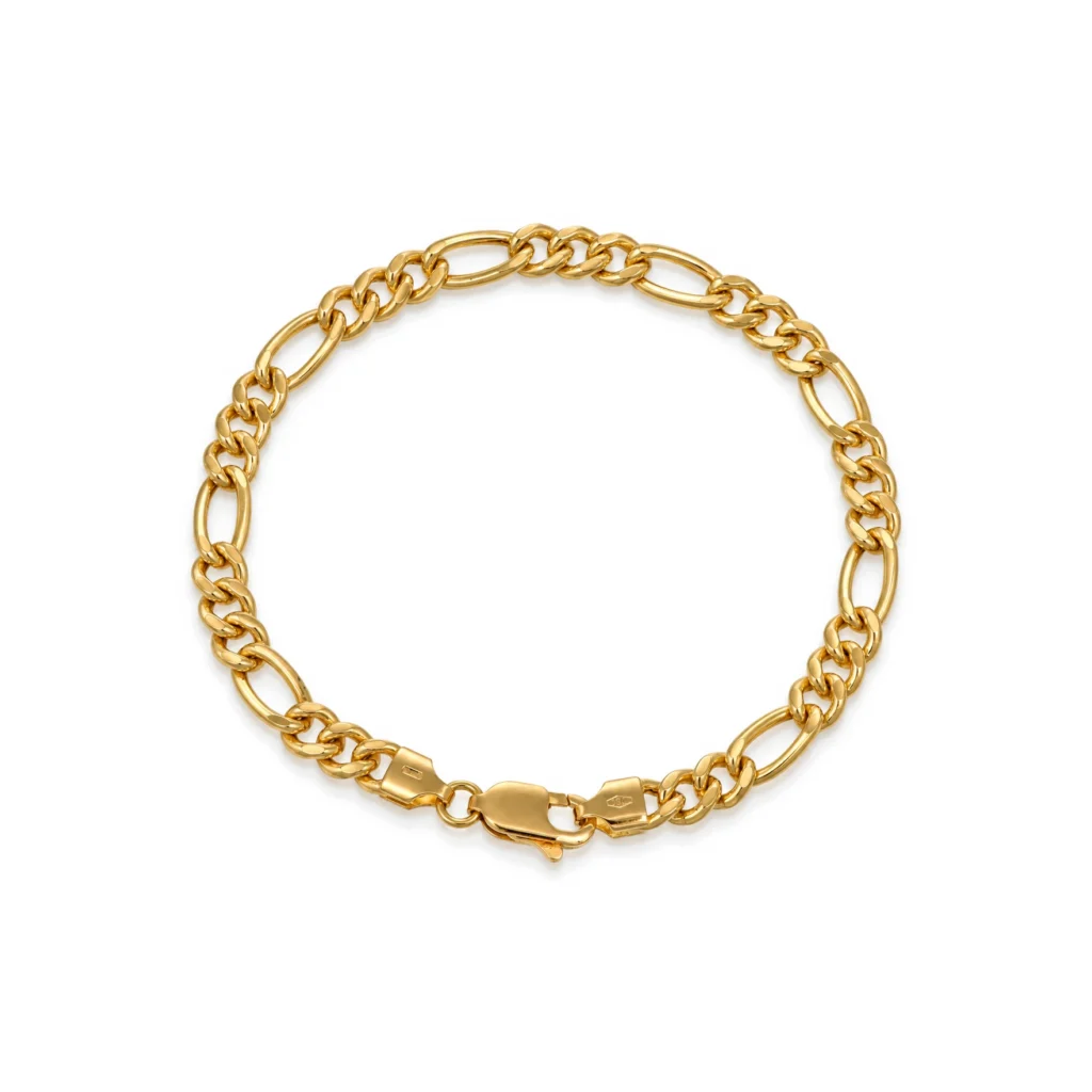 Bracciale oro giallo 3+1, oro 18 kt, lunghezza 21 cm