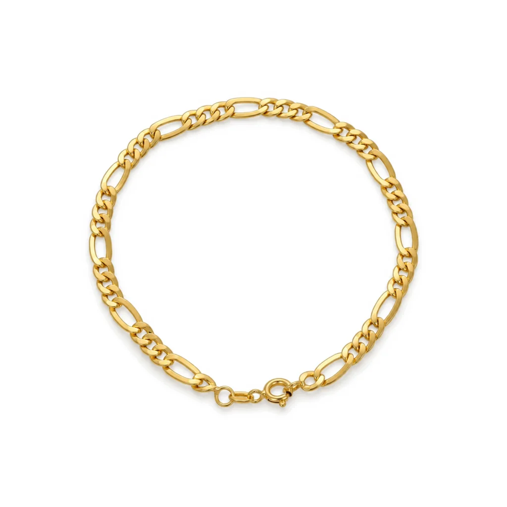 Bracciale oro giallo 3+1, oro 18 kt, lunghezza 20 cm