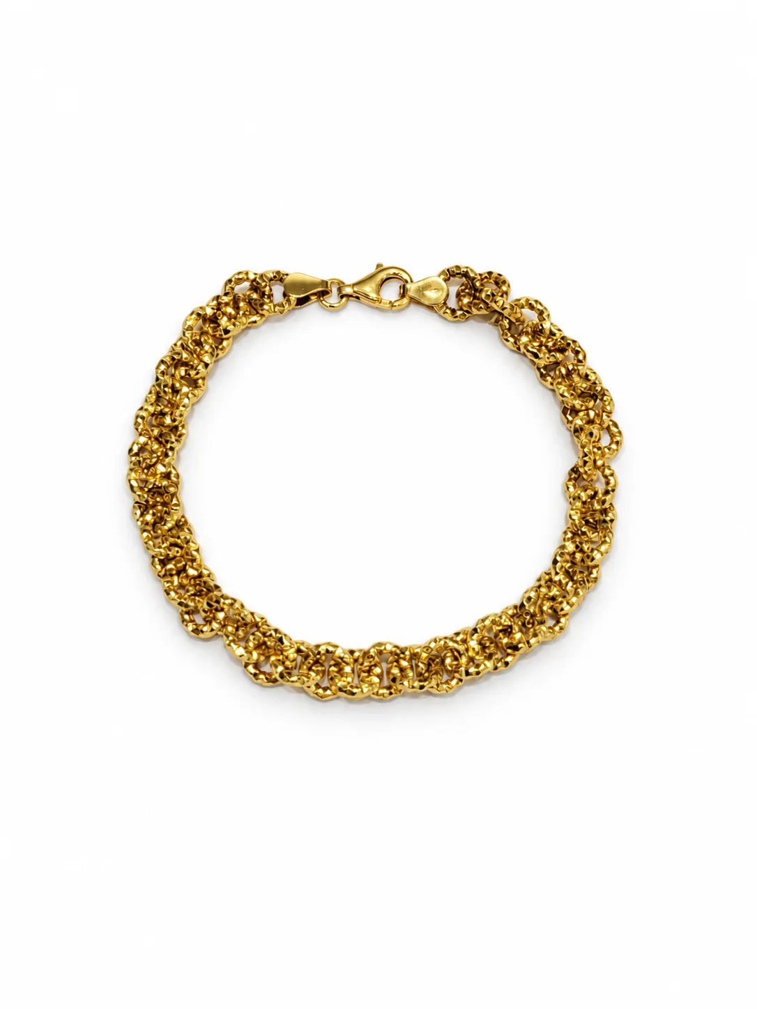 Bracciale oro giallo catena lavorata, oro 18 kt