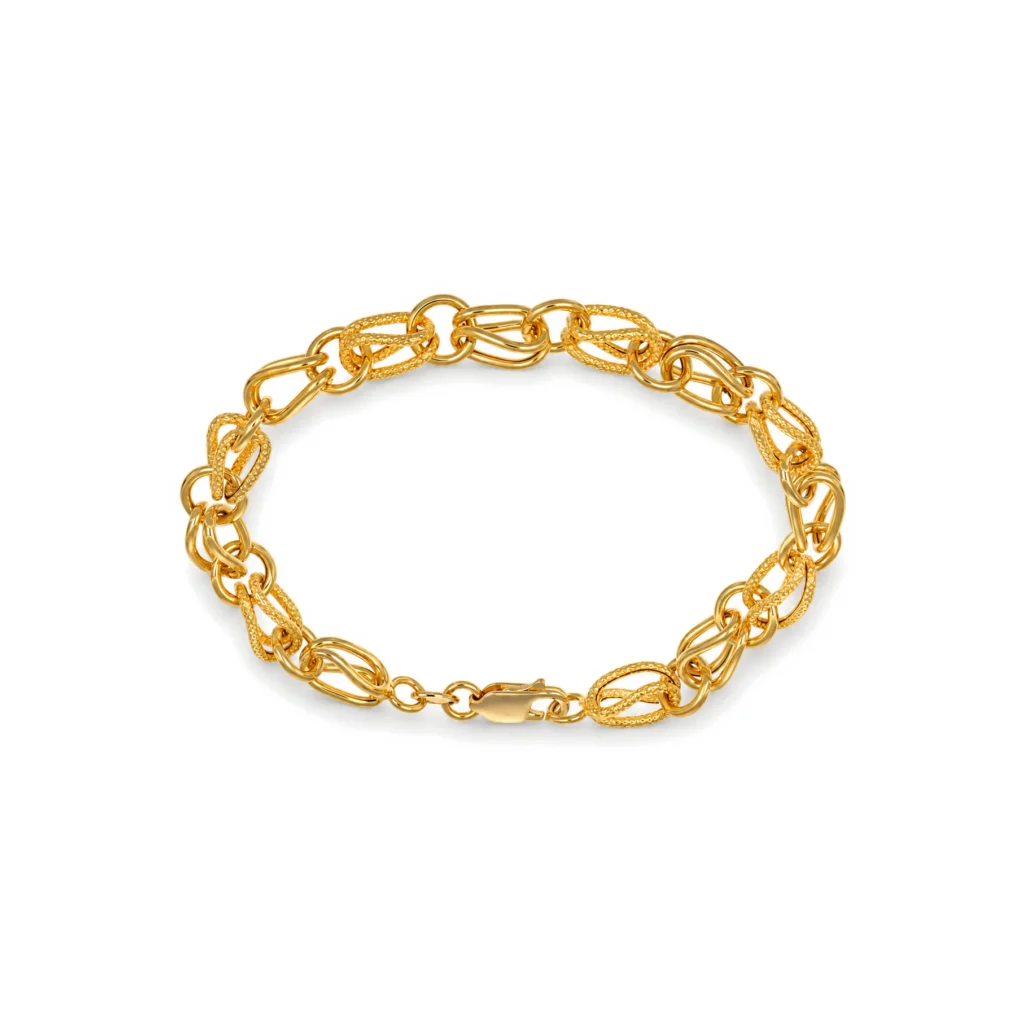 Bracciale oro giallo catena lavorata, oro 18 kt