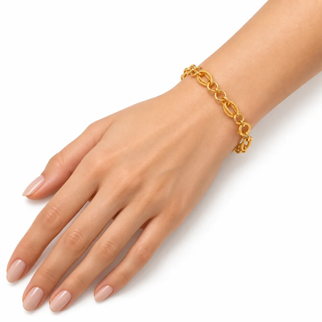 bracciale catena oro giallo 21 cm
