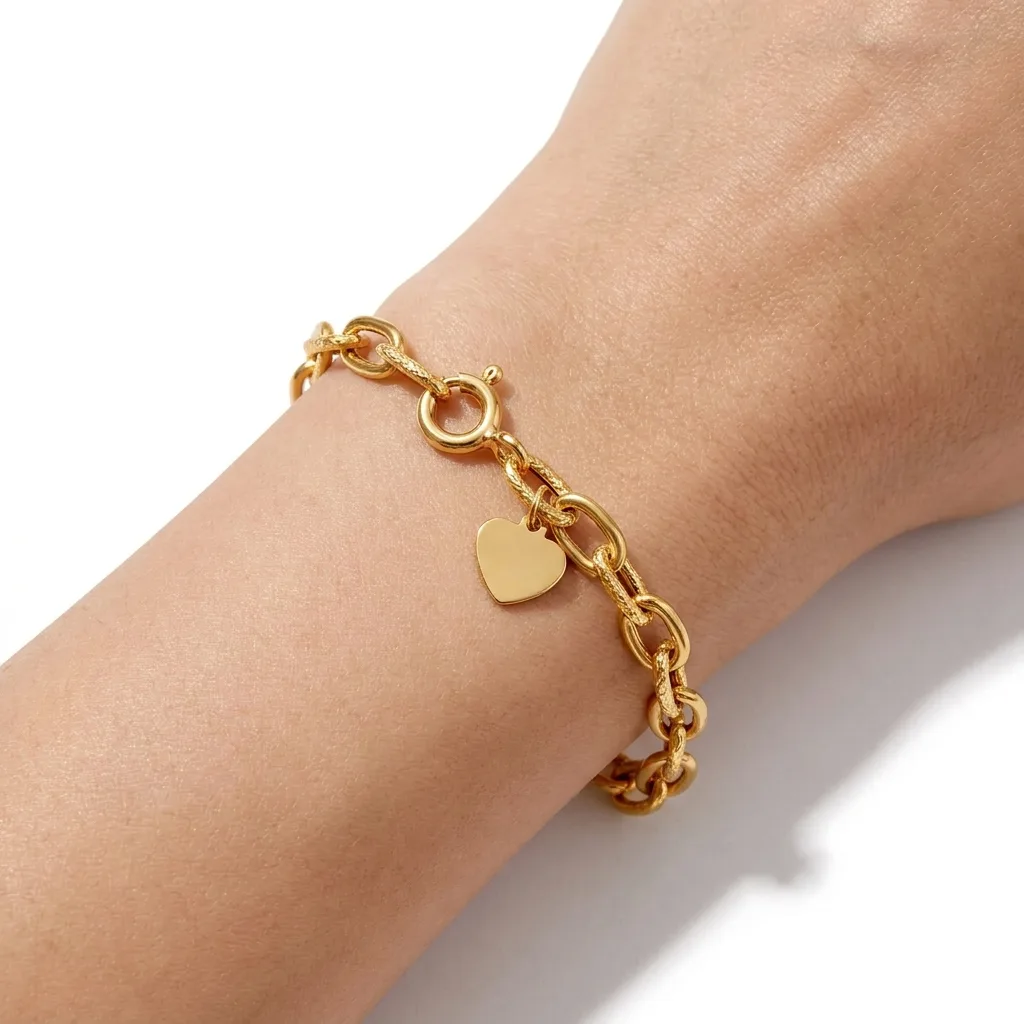 bracciale catena lavorata oro giallo 18 kt