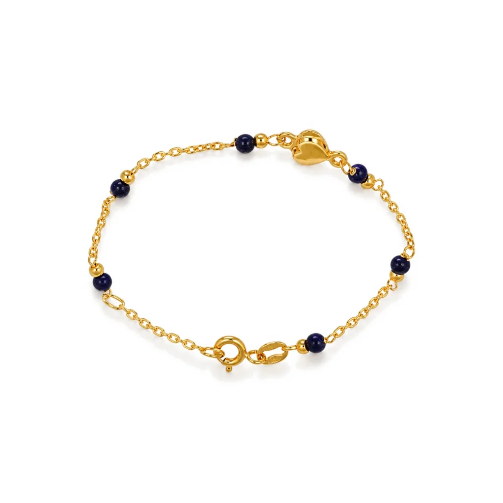 Bracciale oro giallo cuore centrale, oro 18 kt, lunghezza 15 cm