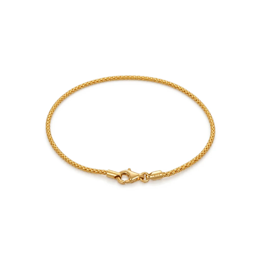 Bracciale oro giallo fune, oro 18 kt, lunghezza 19,5 cm