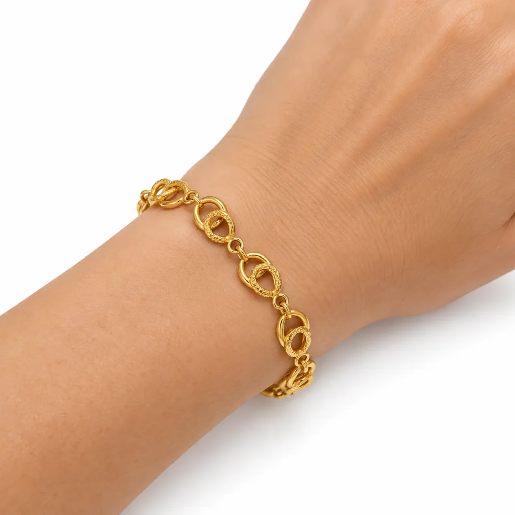 bracciale lavorato oro giallo 18 kt