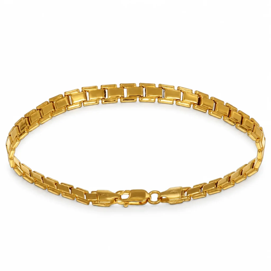 Bracciale oro giallo luc sat semirigido, oro 18 kt, lunghezza 21 cm