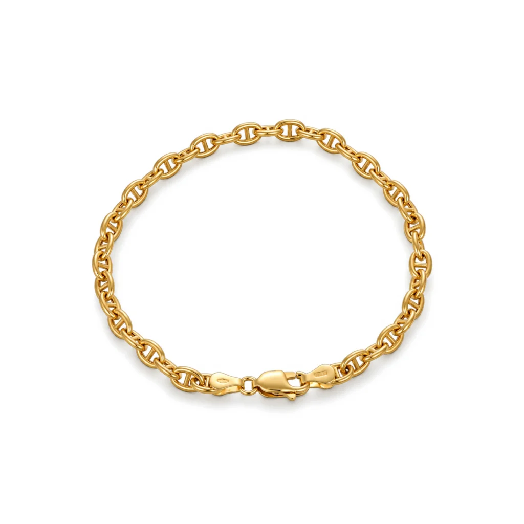 Bracciale oro giallo maglia marinara, oro 18 kt, lunghezza 20 cm