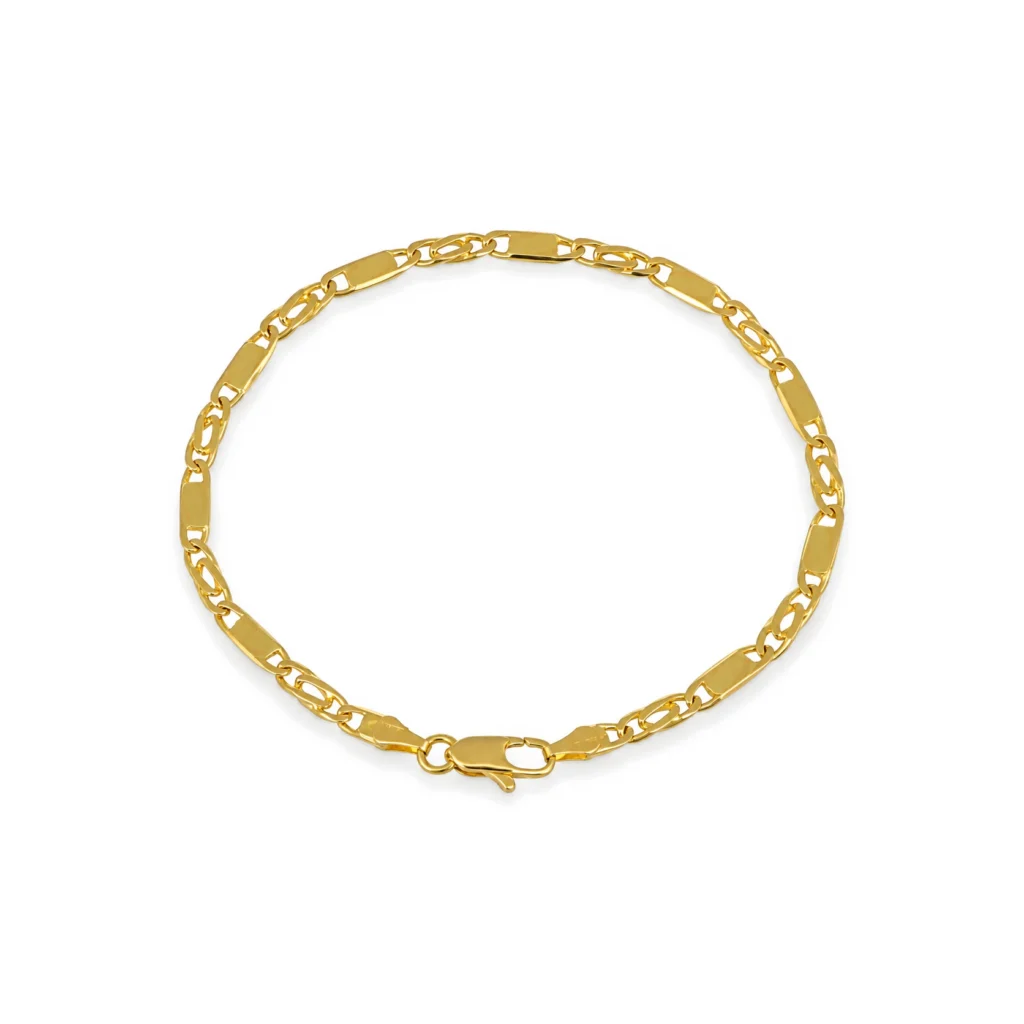 Bracciale oro giallo maglia piatta piena