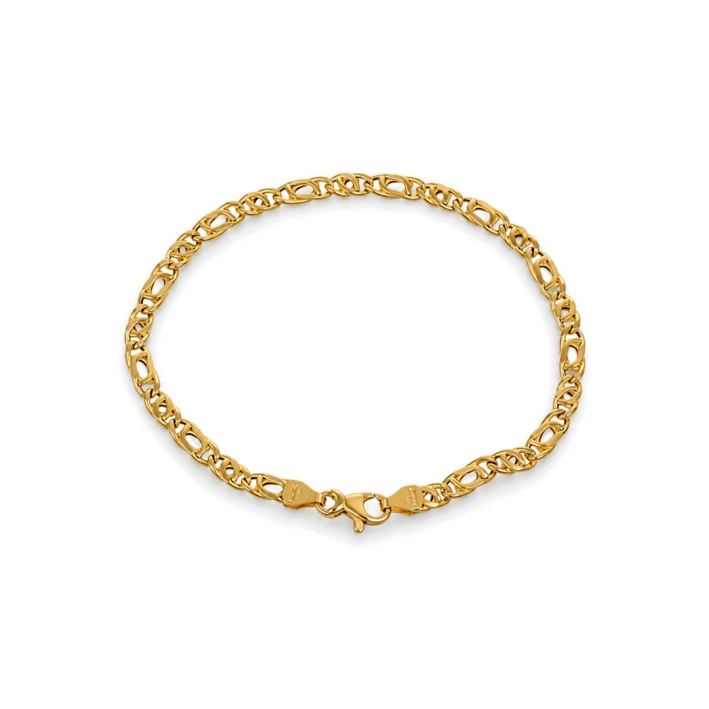 Bracciale oro giallo, oro 18 kt, lunghezza 20,5 cm