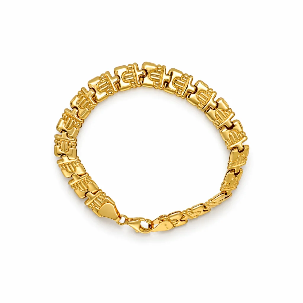 Bracciale oro giallo semirigido, oro 18 kt, lunghezza 19,5 cm