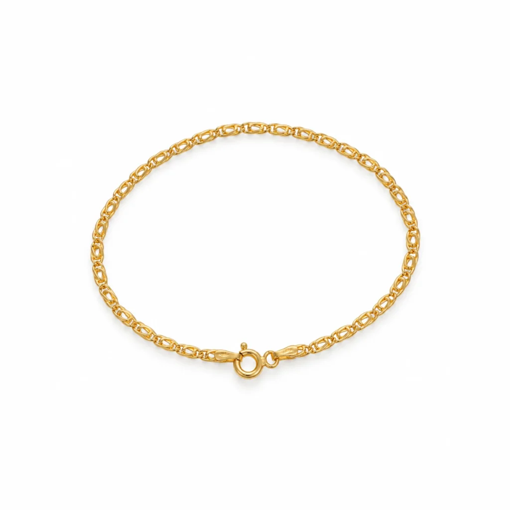 Bracciale oro giallo sottile, oro 18 kt, lunghezza 18,5 cm