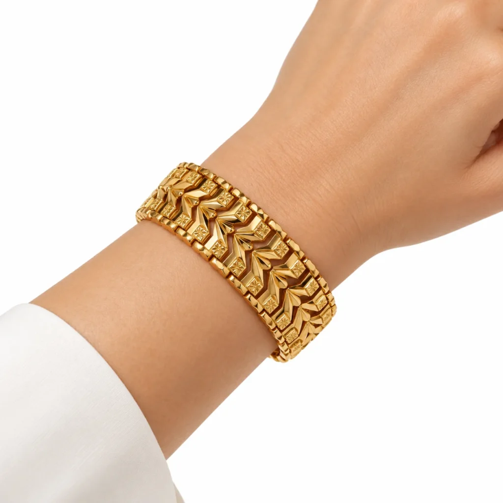 bracciale oro giallo a tappeto