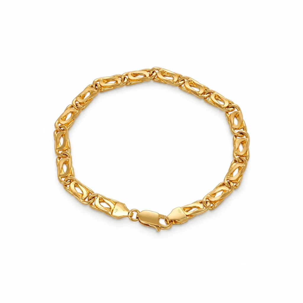 Bracciale oro giallo uomo, oro 18 kt, lunghezza 21,2 cm