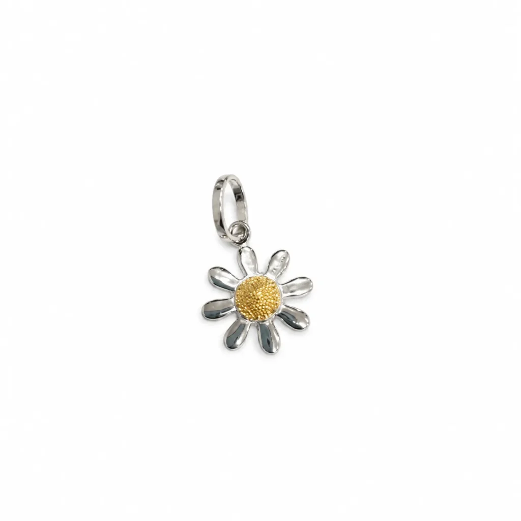 Ciondolo due ori  margherita, oro 18 kt