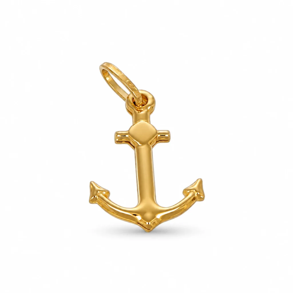 Ciondolo oro giallo ancora, oro 18 kt