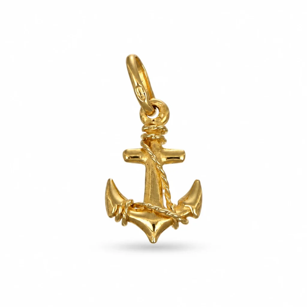 Ciondolo oro giallo ancora, oro 18 kt