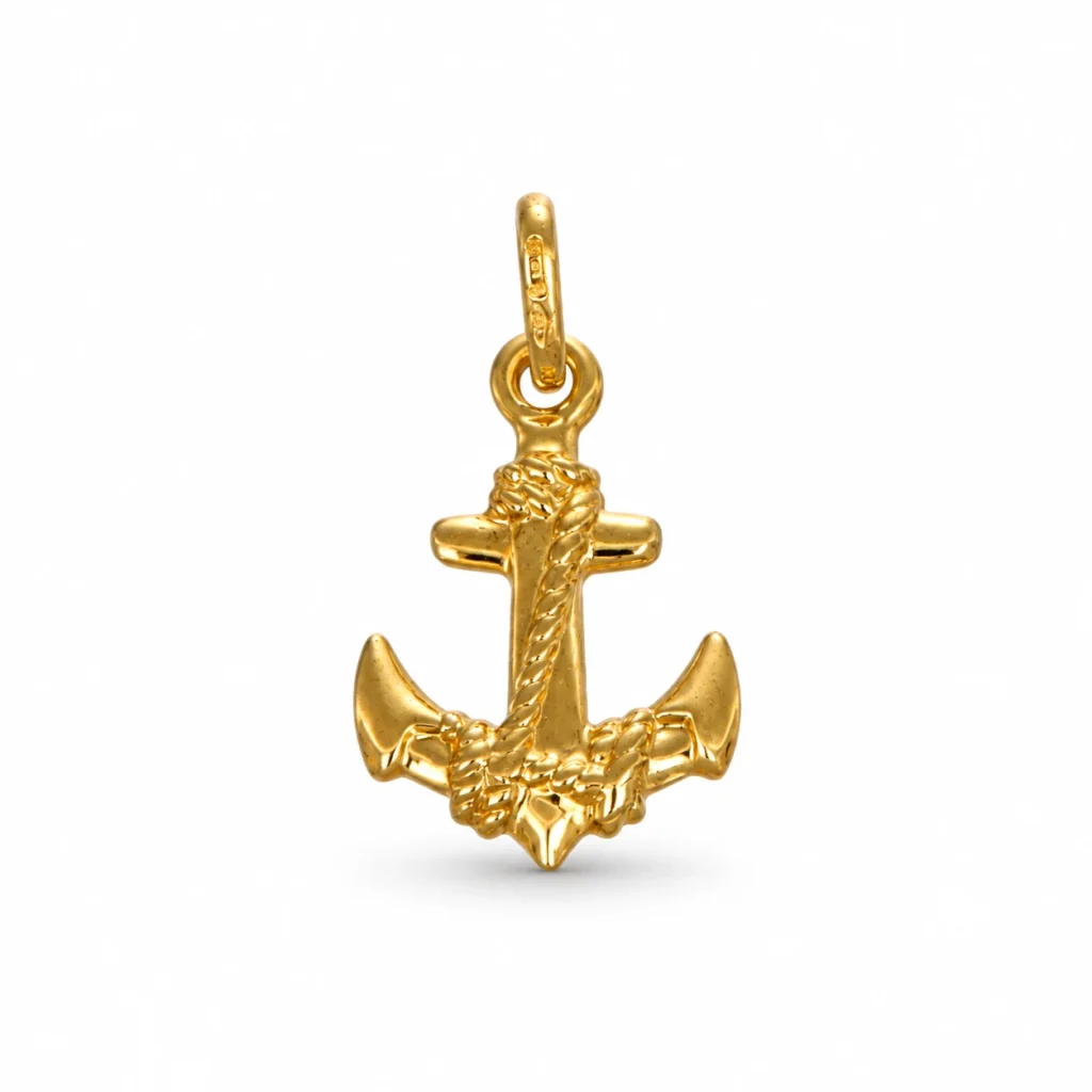 Ciondolo oro giallo ancora, oro 18 kt