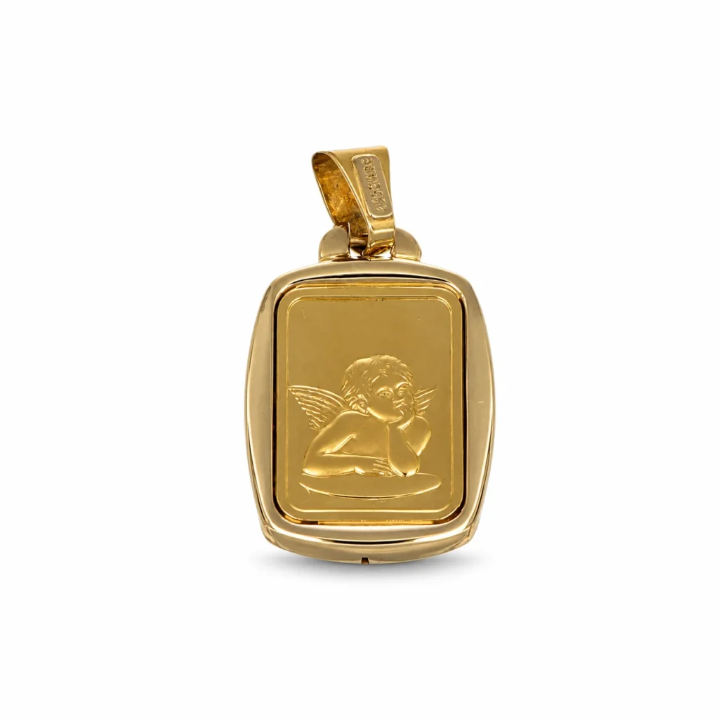 Ciondolo oro giallo angioletto, oro 18 kt