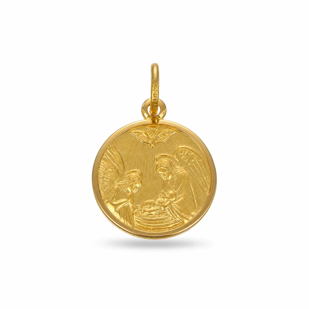 Ciondolo oro giallo battesimo, oro 18 kt