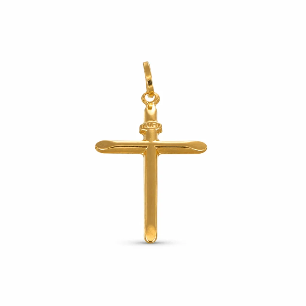 Ciondolo oro giallo croce, oro 18 kt