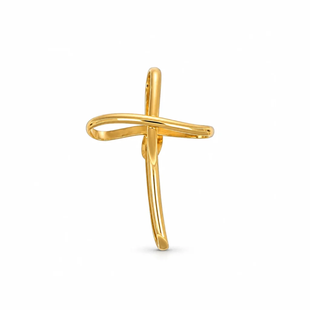 Ciondolo oro giallo croce, oro 18 kt