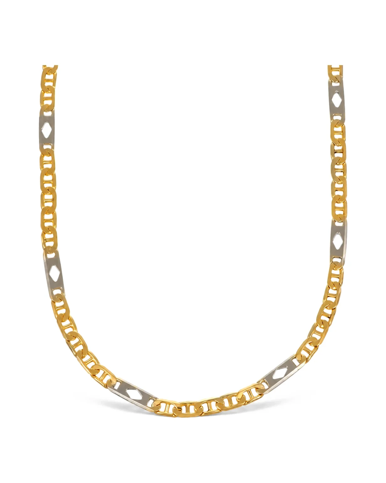 Collana due ori, oro 18 kt, lunghezza 50,5 cm