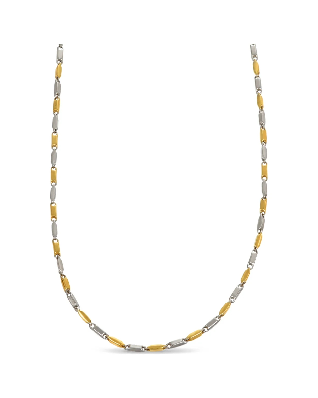 Collana due ori, oro 18 kt, lunghezza 55 cm