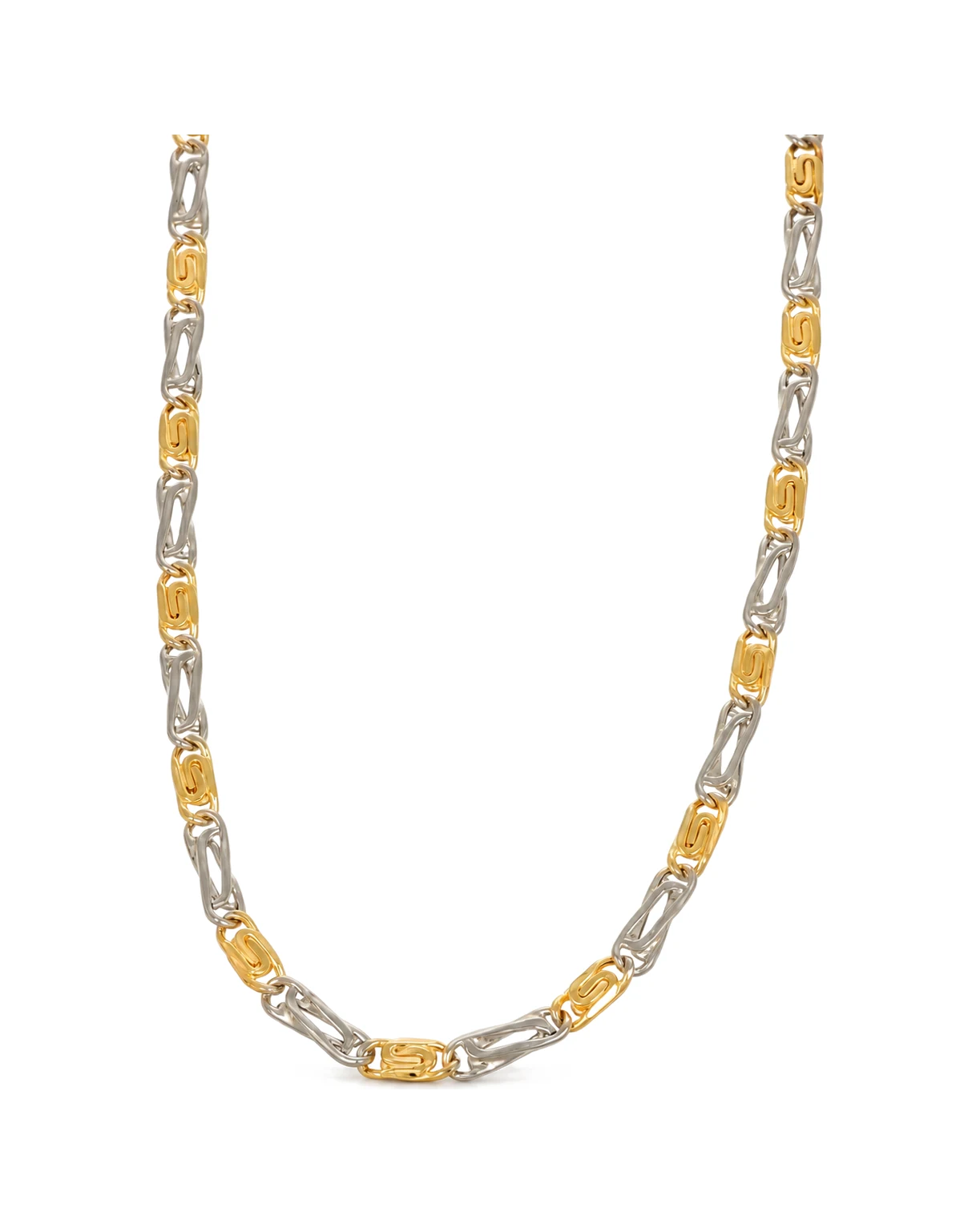 Collana due ori, oro 18 kt, lunghezza 50 cm