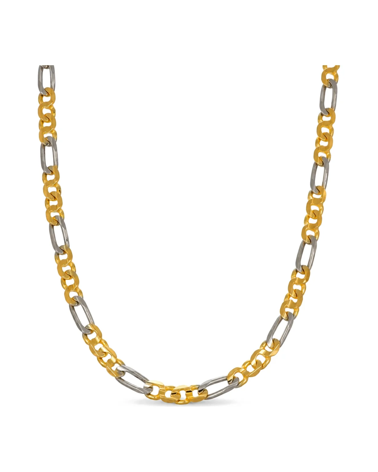Collana due ori uomo 3+1, oro 18 kt