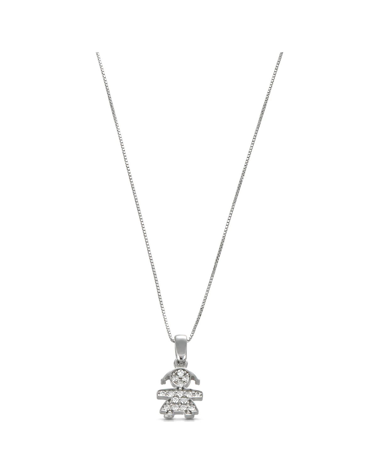 Collana oro bianco bimba, oro 18 kt, lunghezza 50 cm