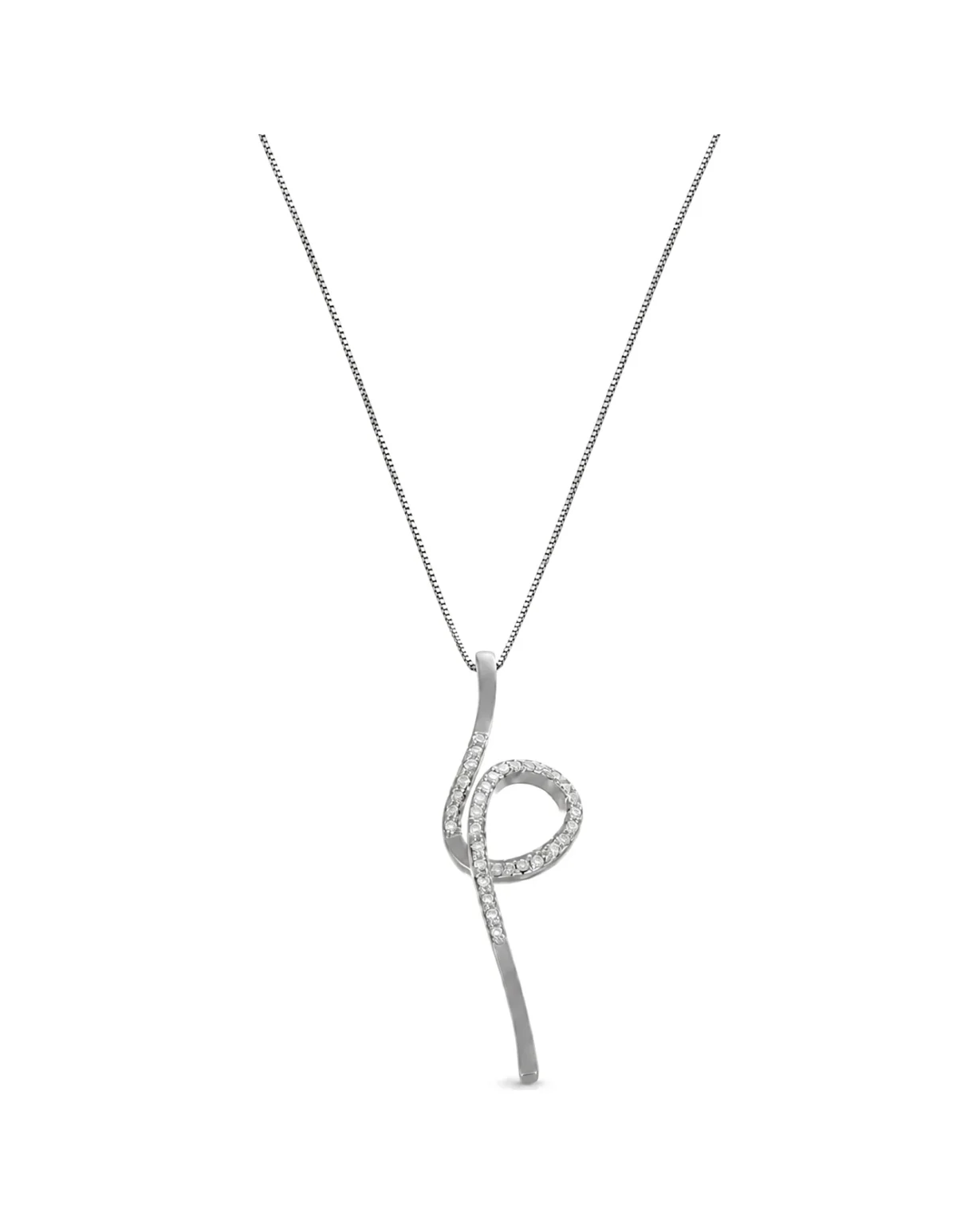 Collana oro bianco con ciondolo con diamanti diamond KT 0.01X32 GVS1, oro 18 kt