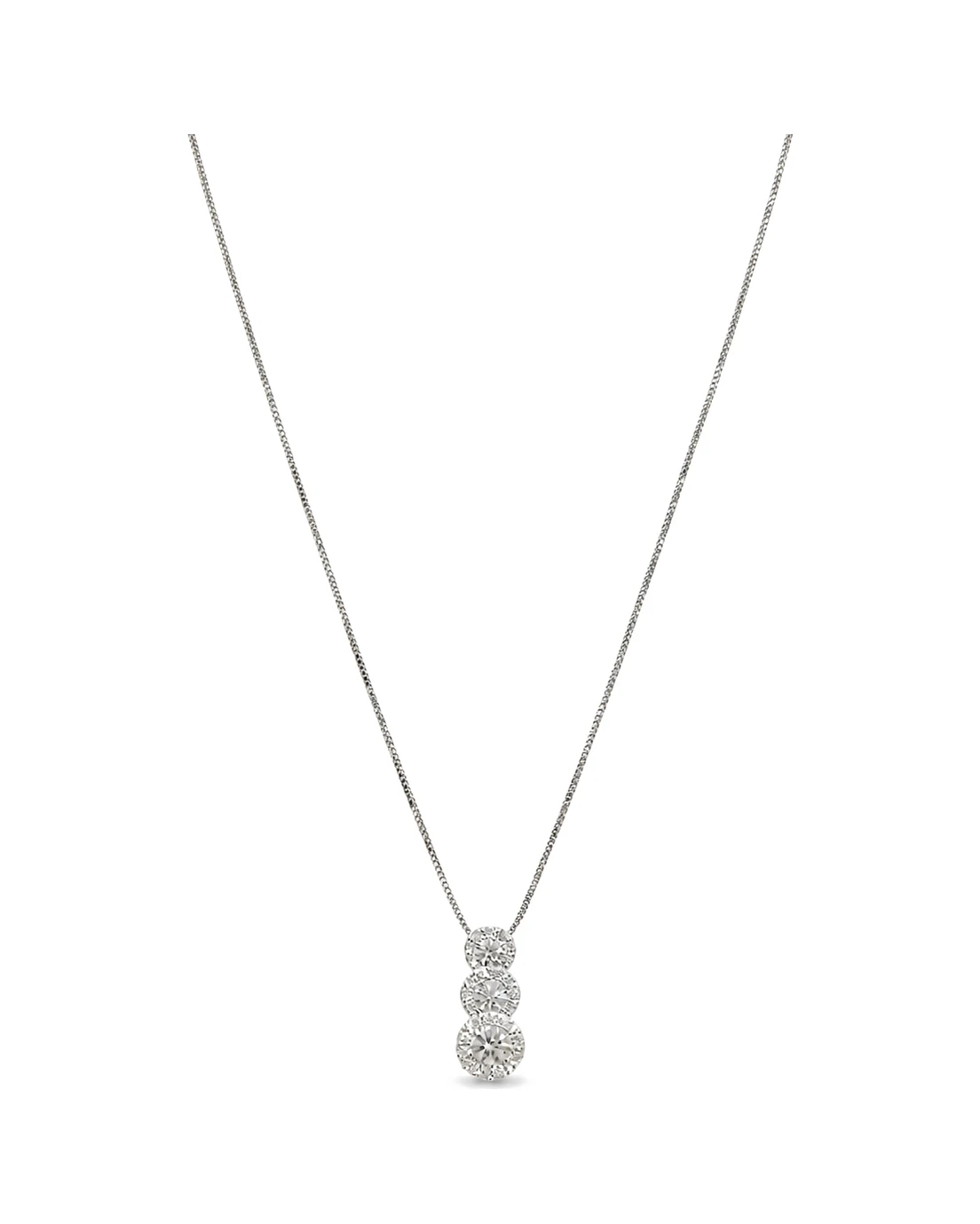 Collana oro bianco con diamanti KT 0.60 F/G VS completo di certificato di garanzia IGI, oro 18 kt