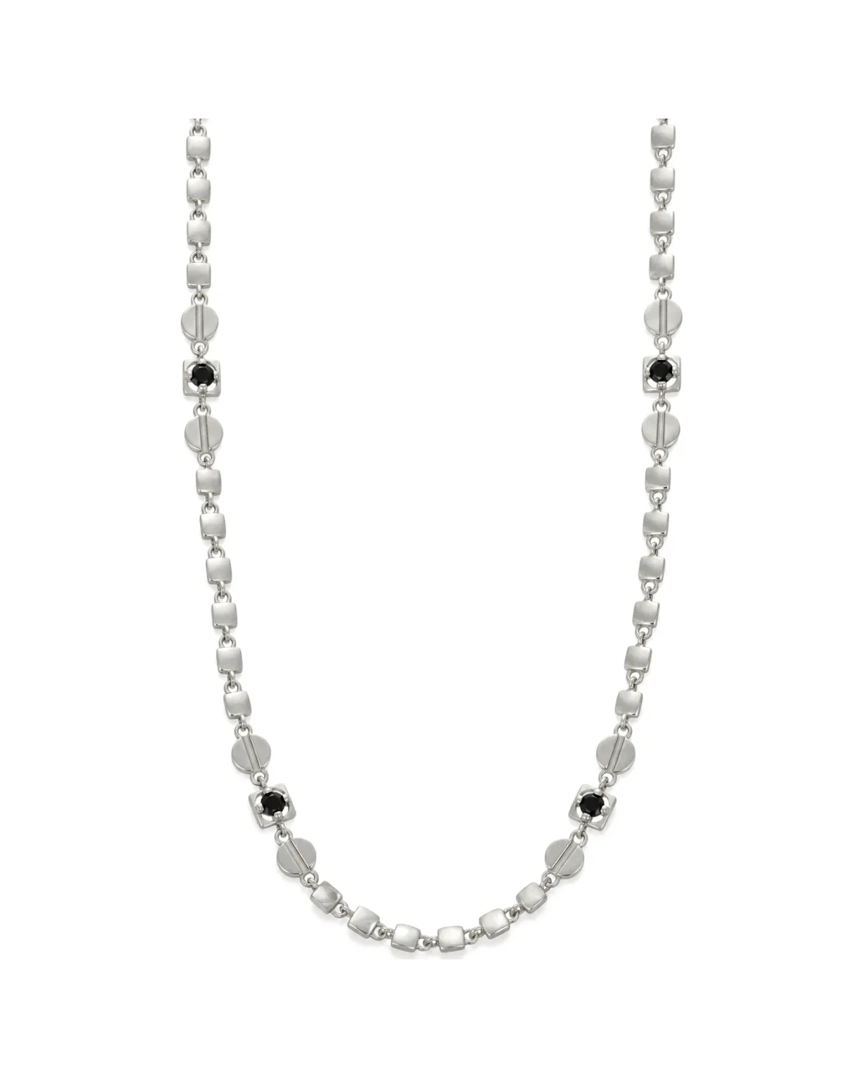 Collana oro bianco CPN zirconi neri Karisma, oro 18 kt, lunghezza 50 cm
