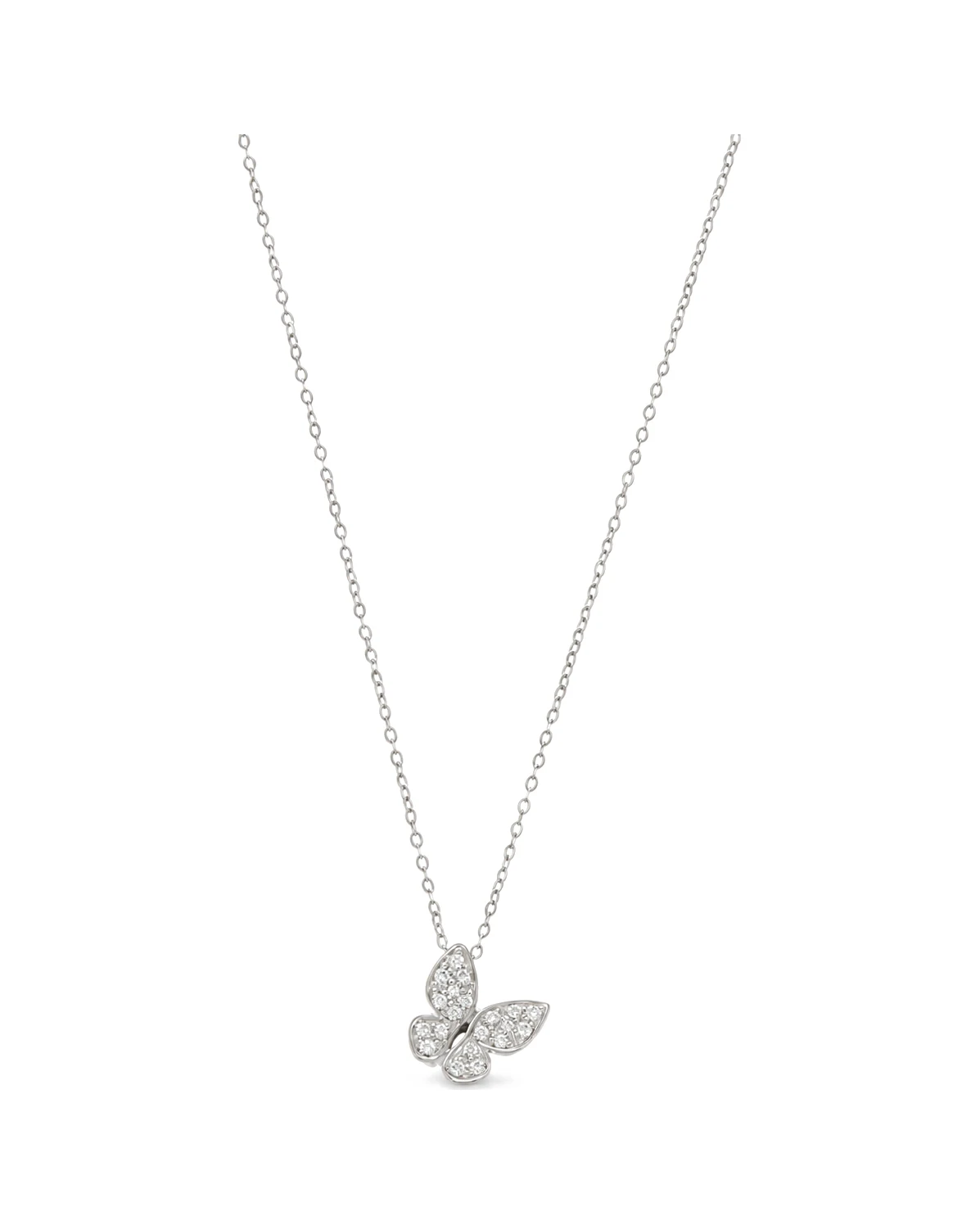 Collana oro bianco farfalla con diamanti Salvini, oro 18 kt