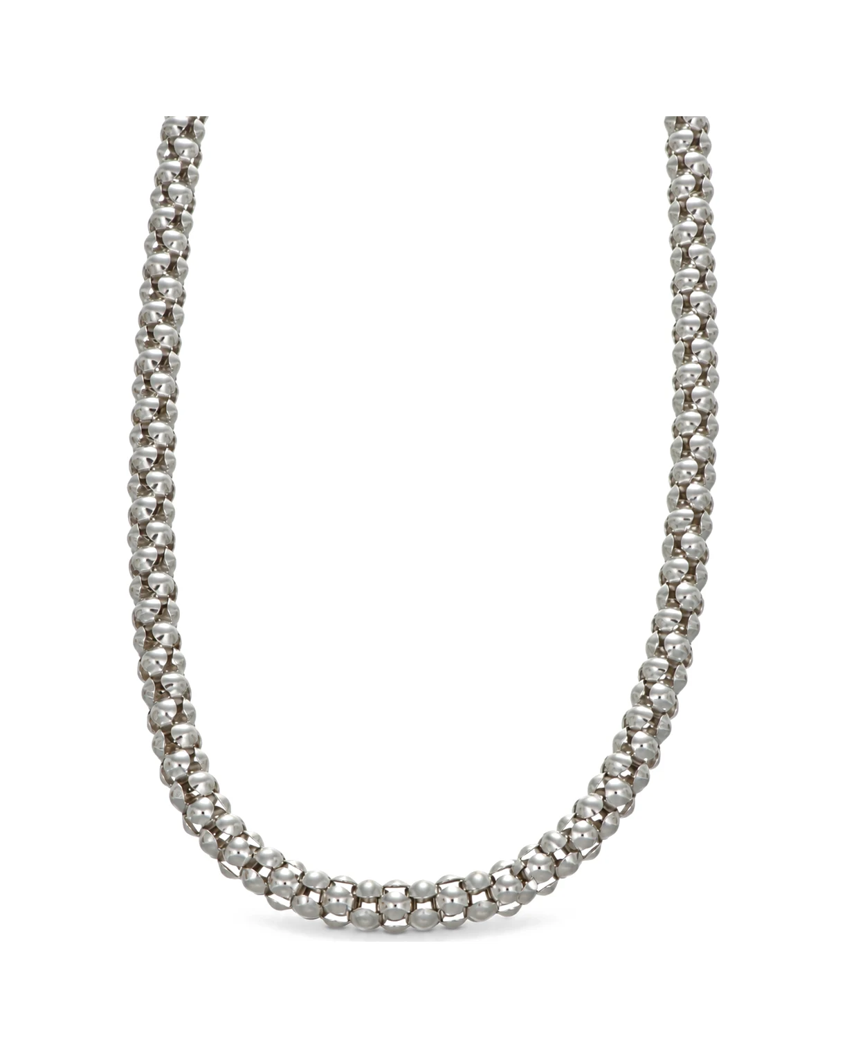 Collana oro bianco rete, oro 18 kt, lunghezza 45,5 cm