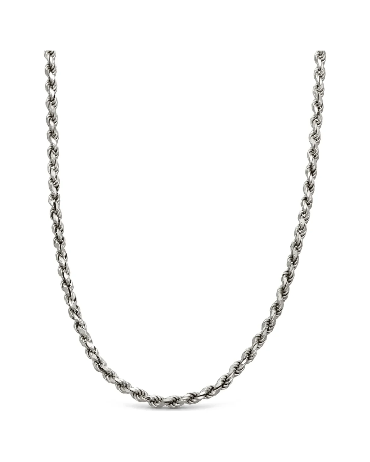 Collana oro bianco torcion, oro 18 kt, lunghezza 45,6 cm