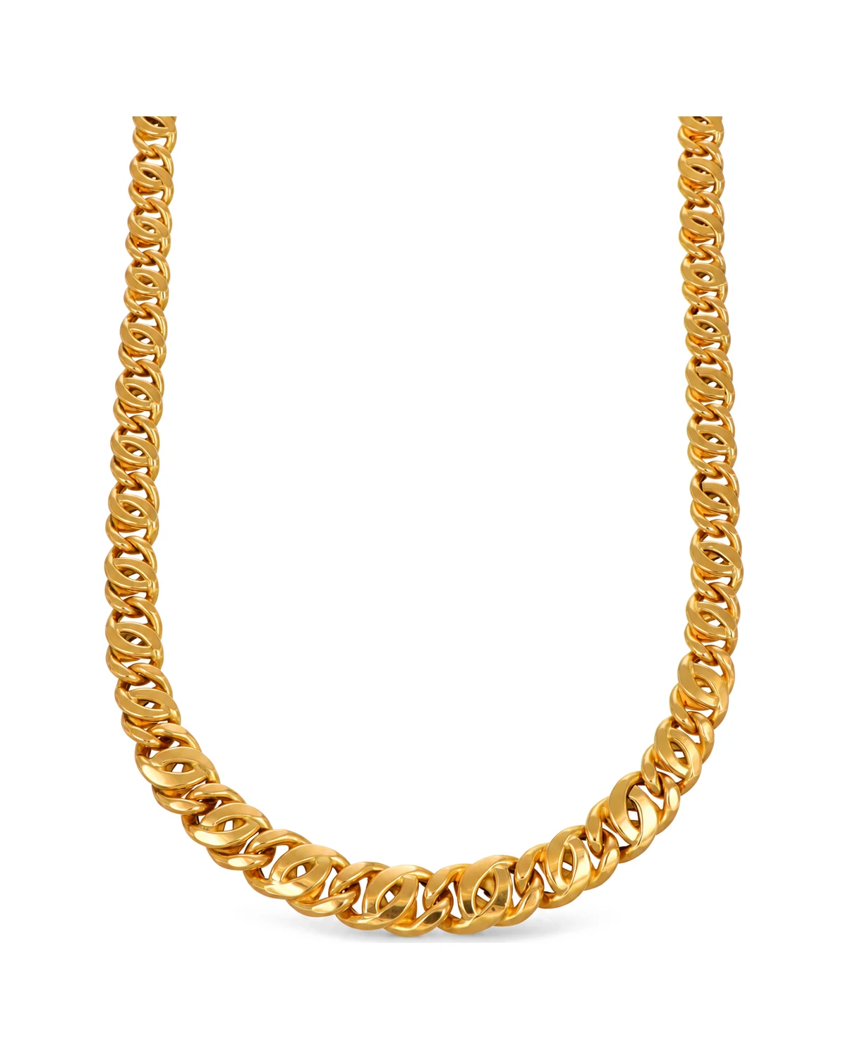 Collana oro giallo catena, oro 18 kt, lunghezza 46 cm
