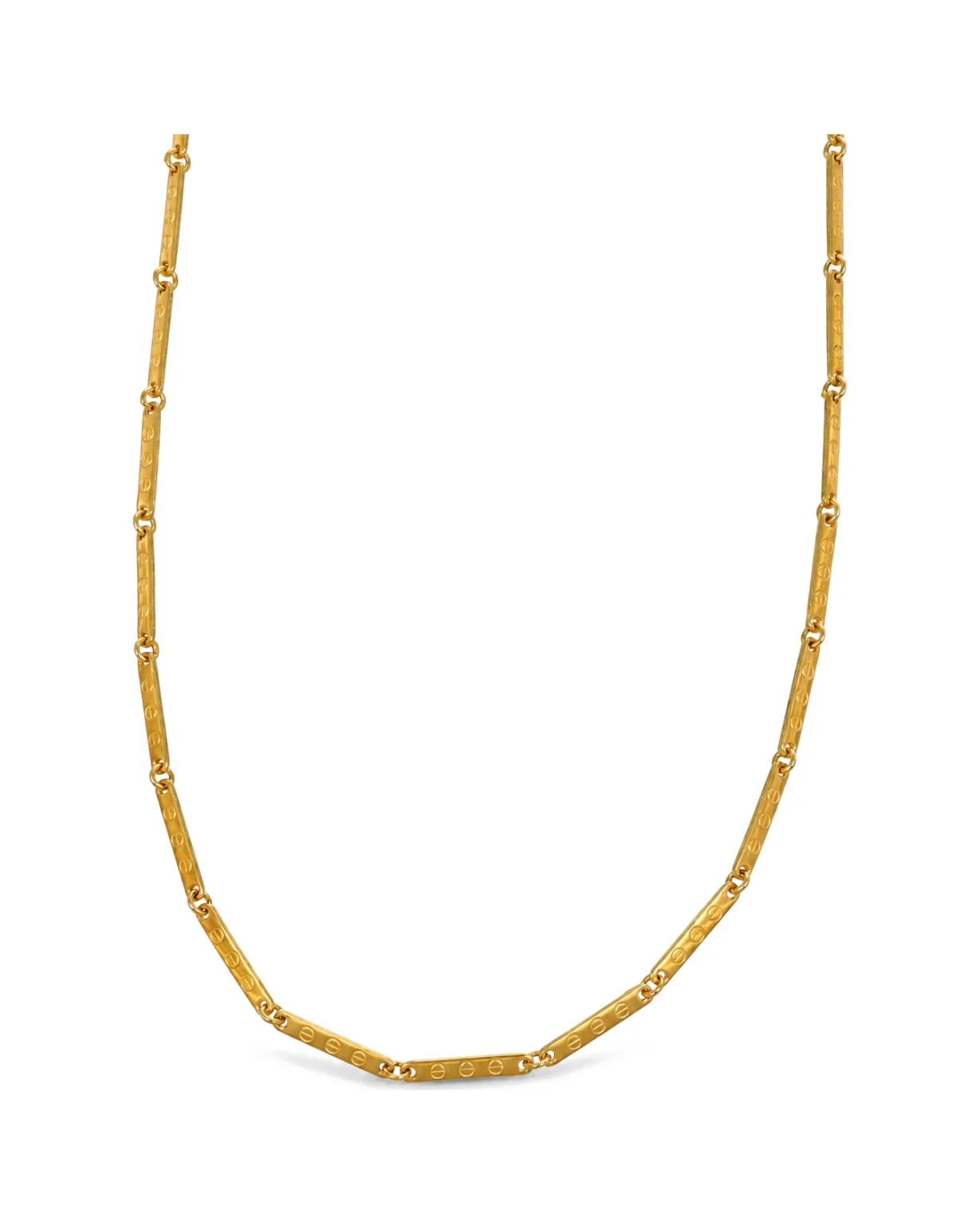 Collana oro giallo fascette, oro 18 kt, lunghezza 59,5 cm