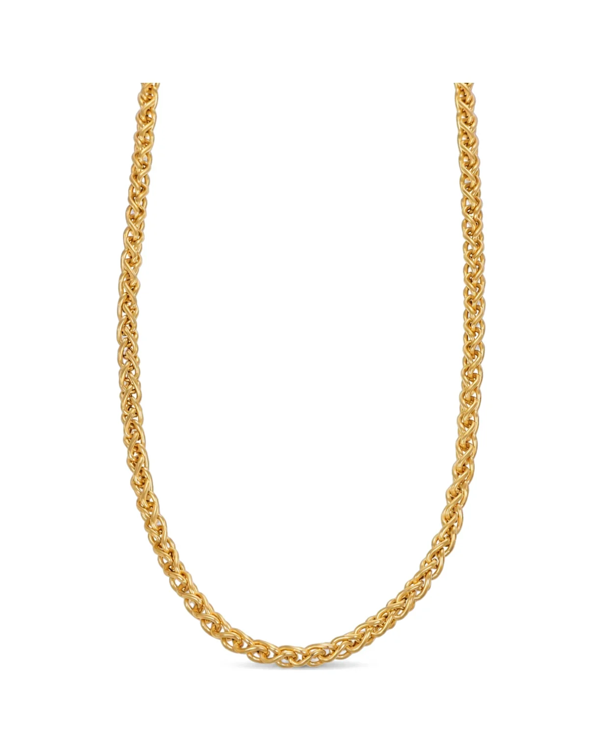 Collana oro giallo intrecciata, oro 18 kt, lunghezza 45 cm