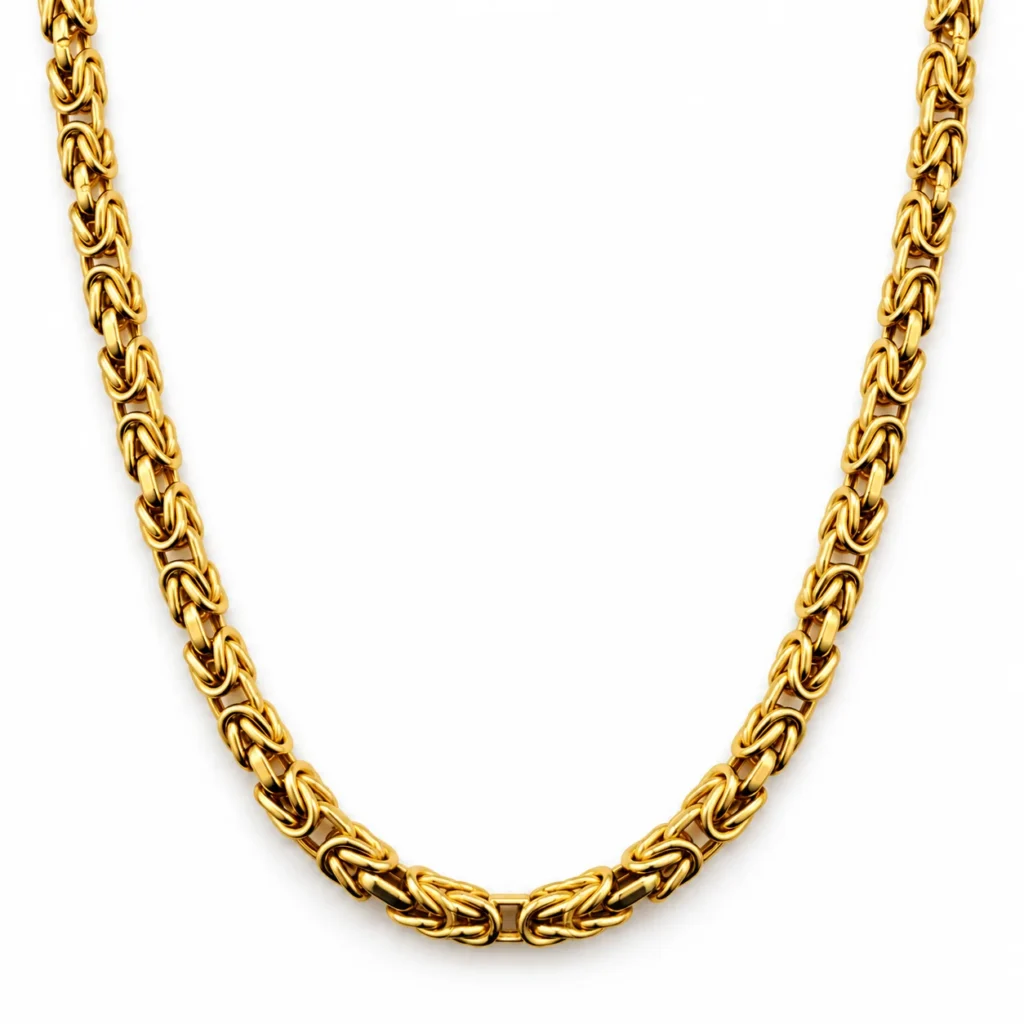 Collana oro giallo maglia azteca, oro 18 kt
