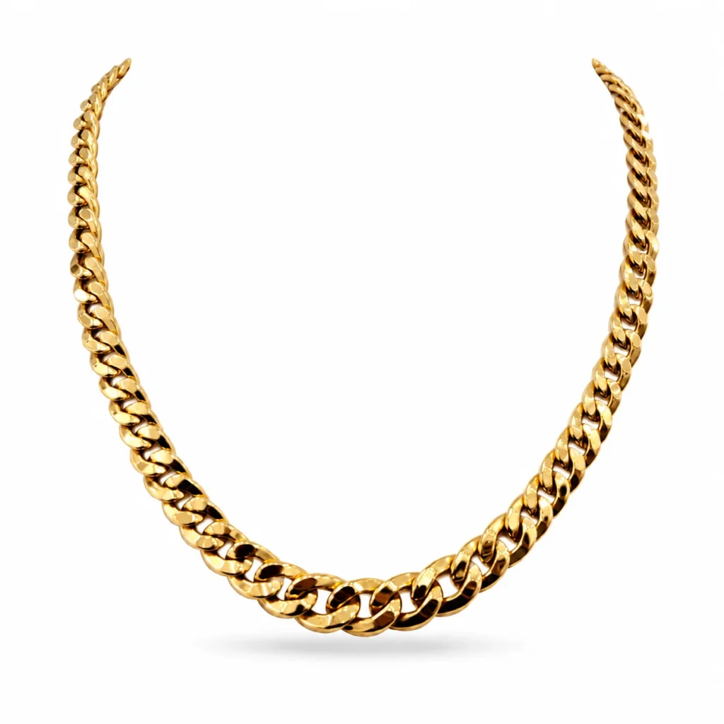 Collana oro giallo maglia groumette, oro 18 kt